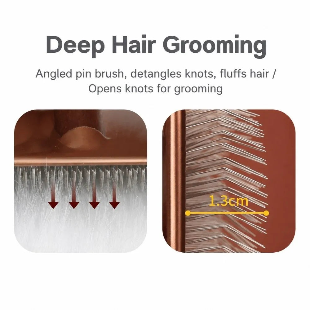 Solid Wood Handle Pet Hair Comb – Cat & Dog Grooming Brush