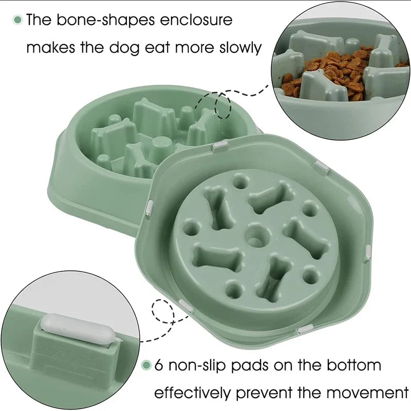 Slow Feeder Dog Bowl – Anti-Slip Puzzle Dish for Dogs