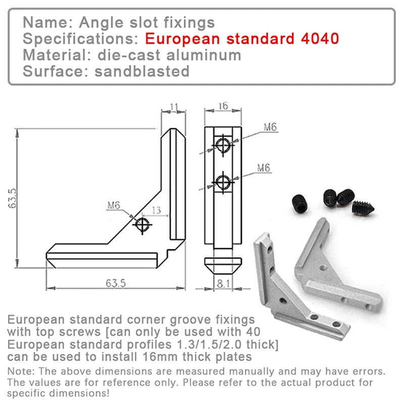 Aluminum Profile Corner Connector 2020 3030 4040 Slot Bracket