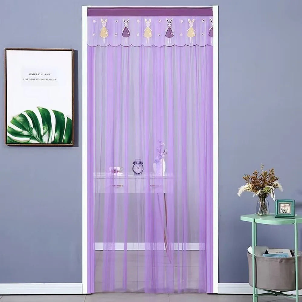 Self-Adhesive Screen Door Curtain – Lace Anti-Insect 100×200cm
