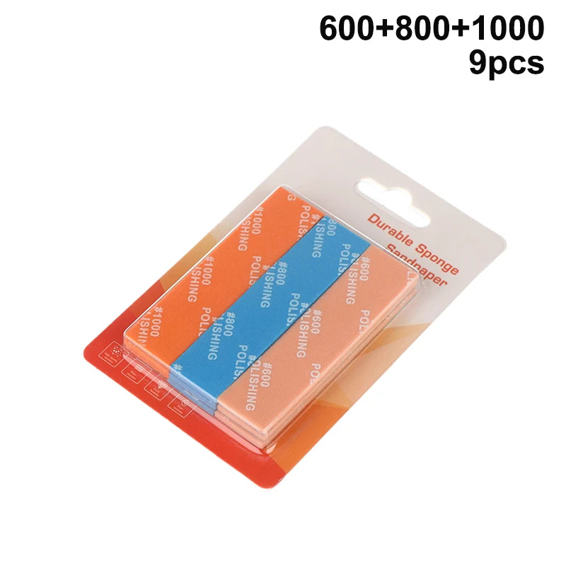 9-Pack Semi-Rigid Sanding Sticks | Multi-Grit Model Polish Kit