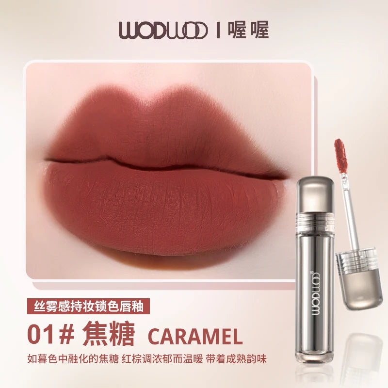 WODWOD Matte Lip Mud – Long-Lasting Dark Red Lip Gloss
