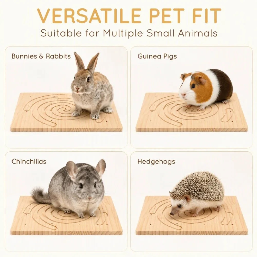Wooden Pet Scratching Board – Spiral Groove Cage Accessory