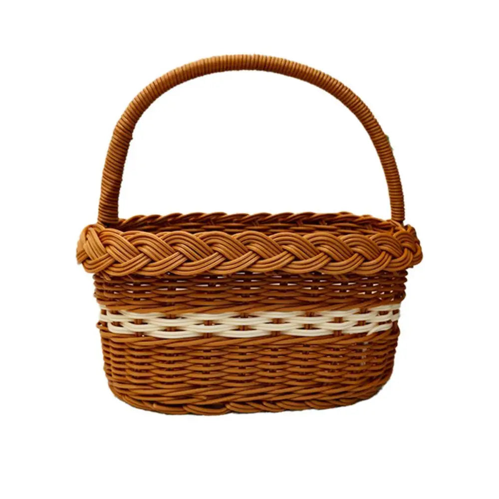 Handwoven Rattan Flower Basket with Handle – 2 Sizes