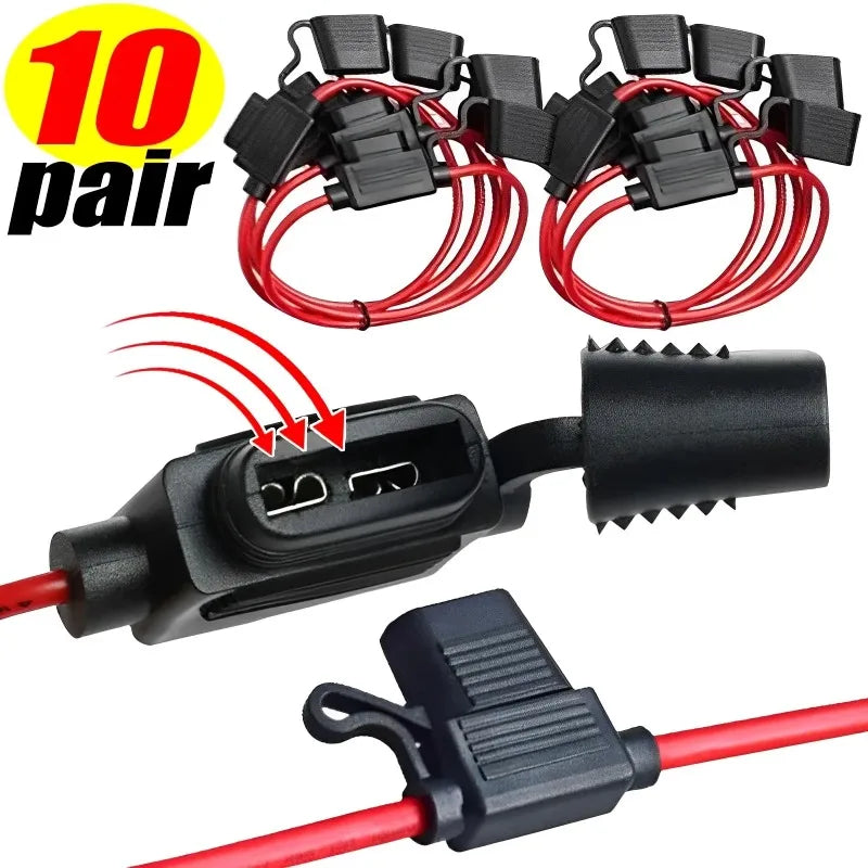 Waterproof Car Fuse Holder Mini Blade Adapter 16AWG/18AWG