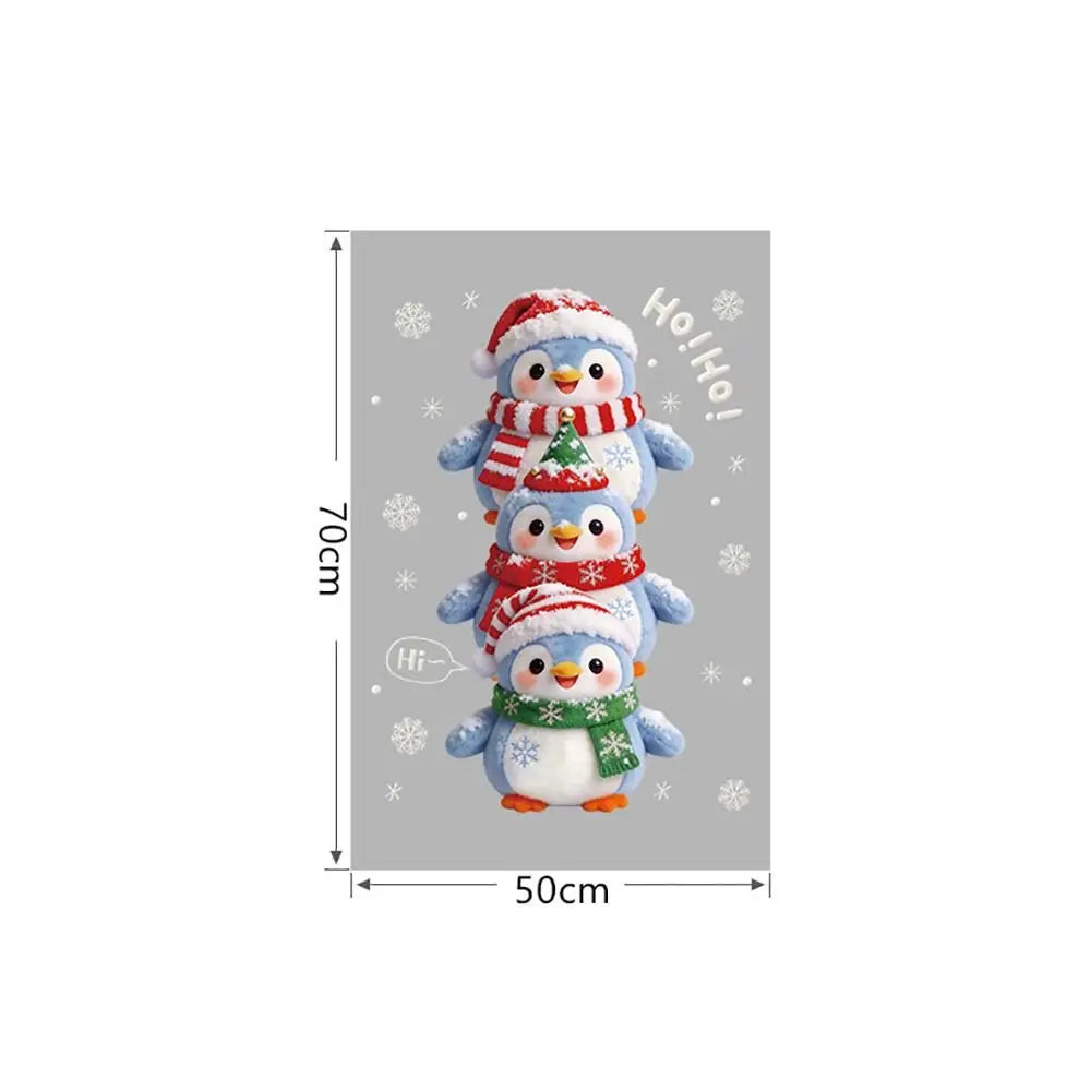 Christmas Window Stickers – Santa Snowman Snowflake PVC Decals