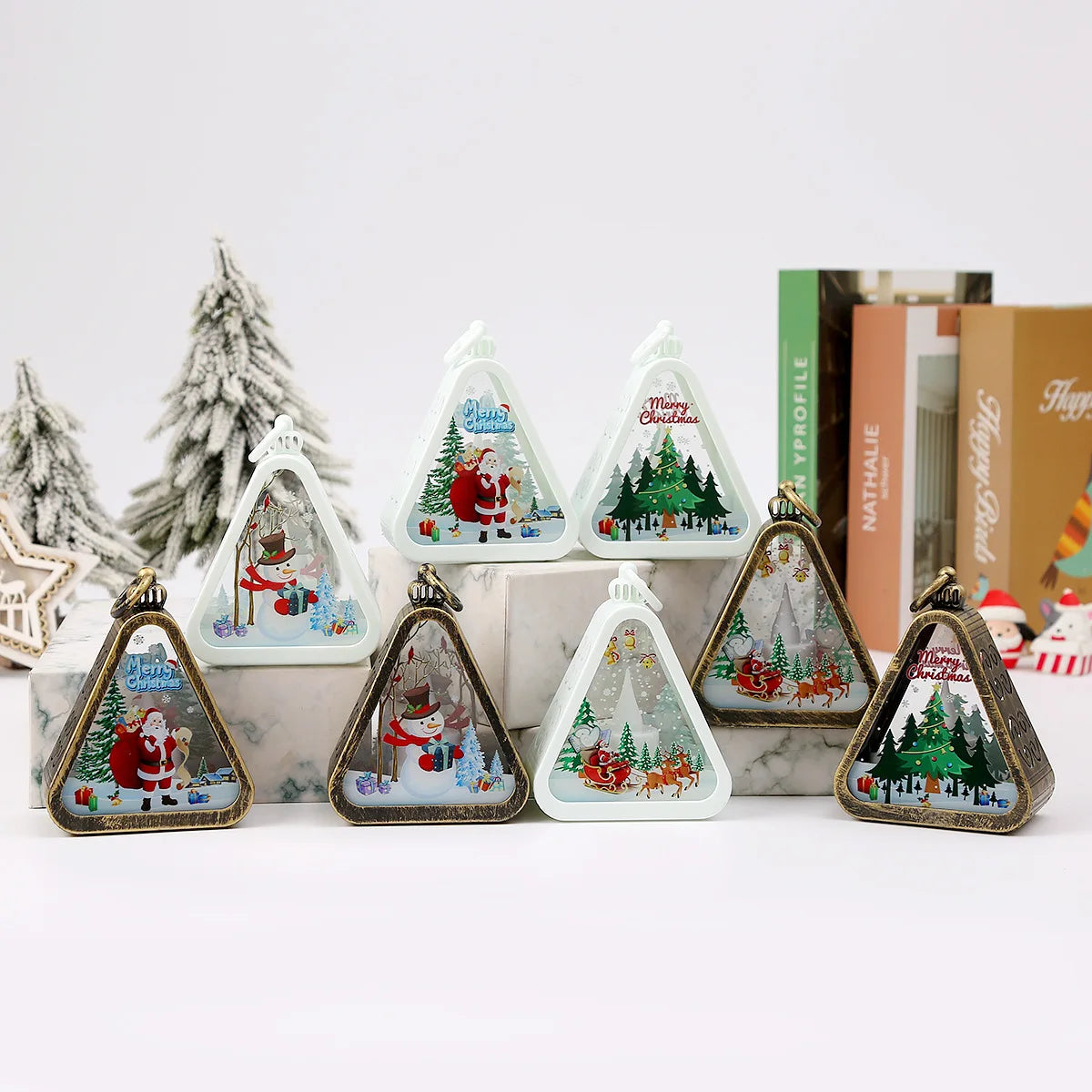 Rustic Vintage Christmas Night Light Lantern | Holiday Tabletop Decor