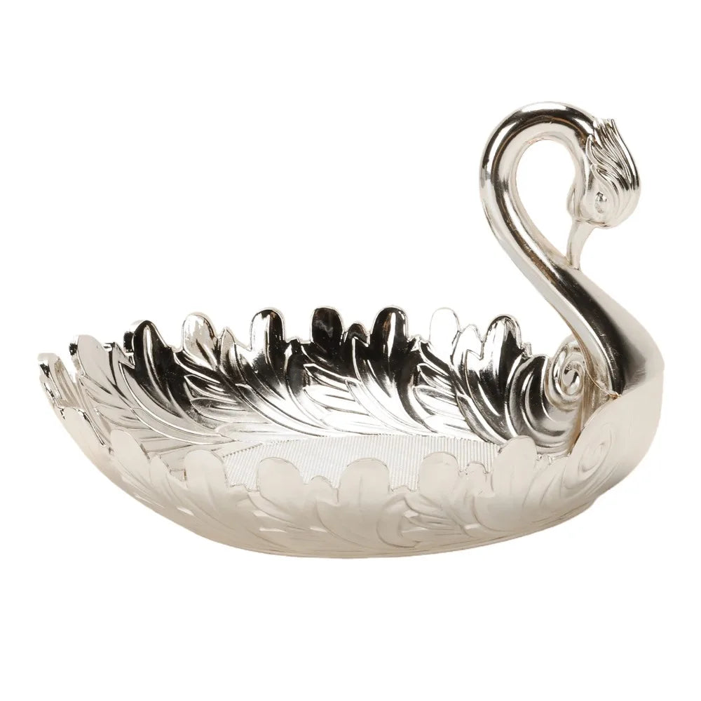 Peacock Zinc Alloy Serving Tray – Embossed Candy & Fruit Bowl