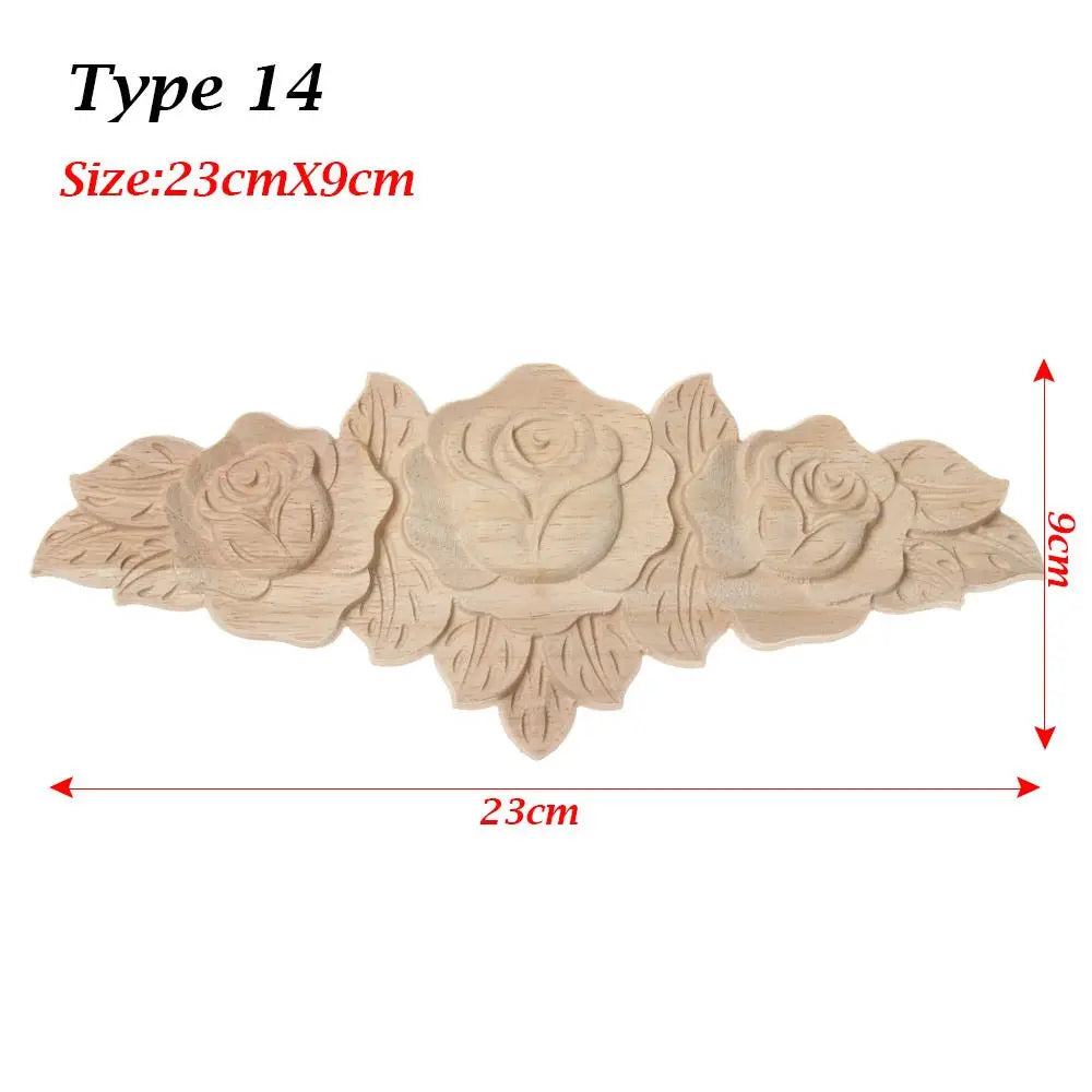 Wood Carved Rose Flower Applique – DIY Furniture & Home Decor