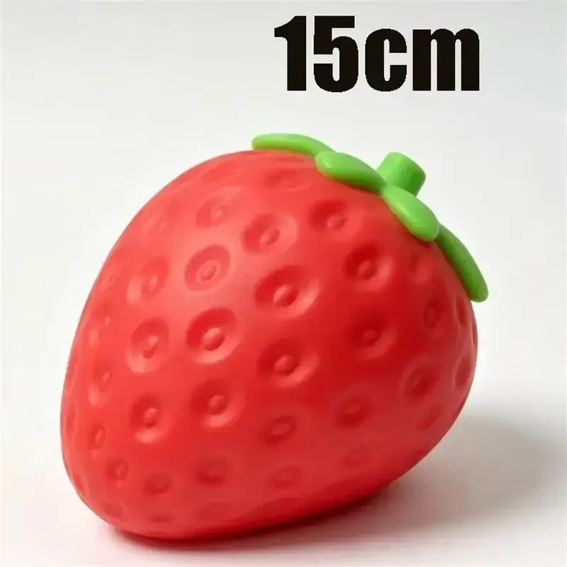 Giant Strawberry Squishy Fidget Toy – Extra Large Slow Rising TPR