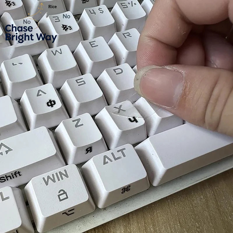 Russian Keyboard Stickers – Clear Cyrillic Letter Sheet