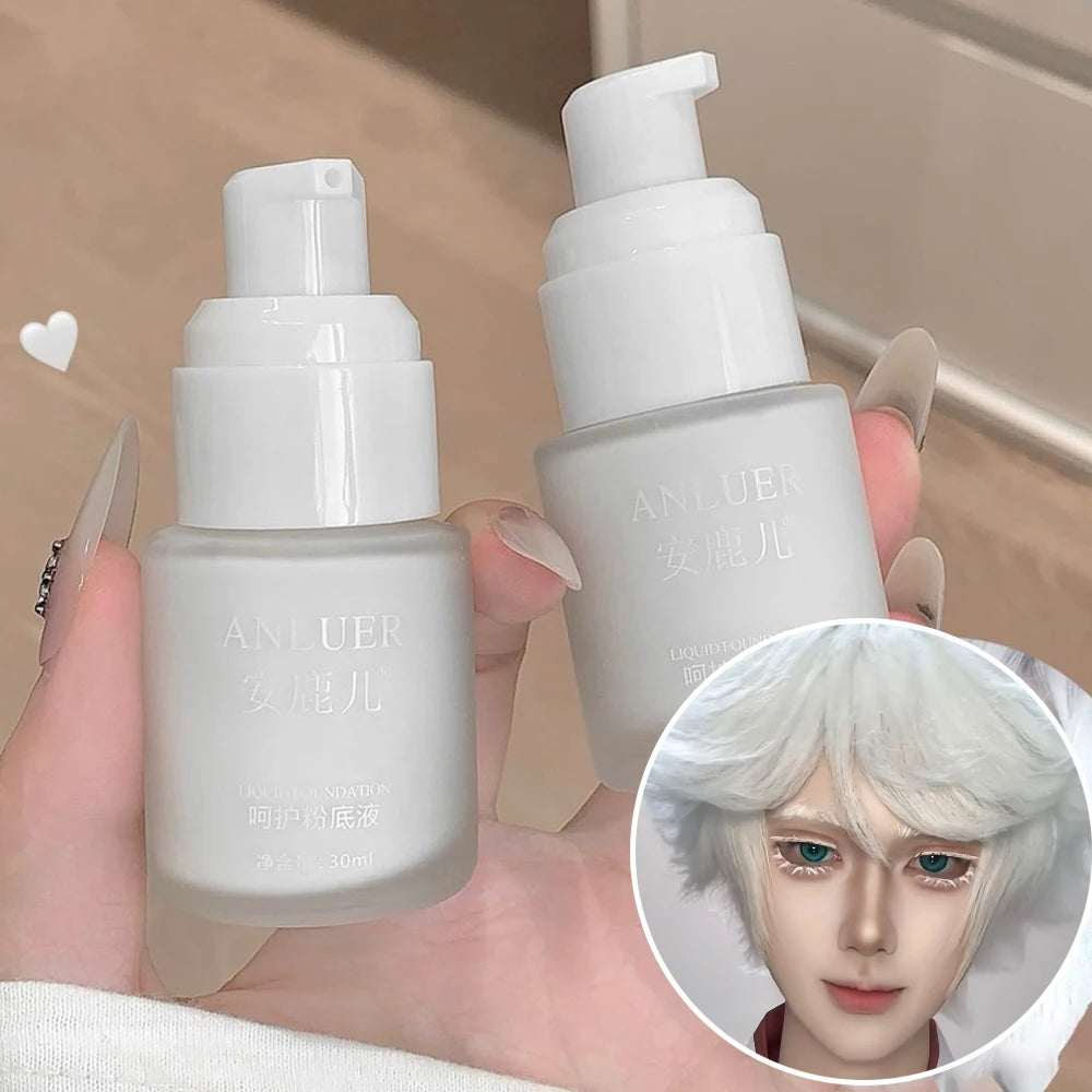 White Liquid Foundation Full Coverage Matte Waterproof 30ml
