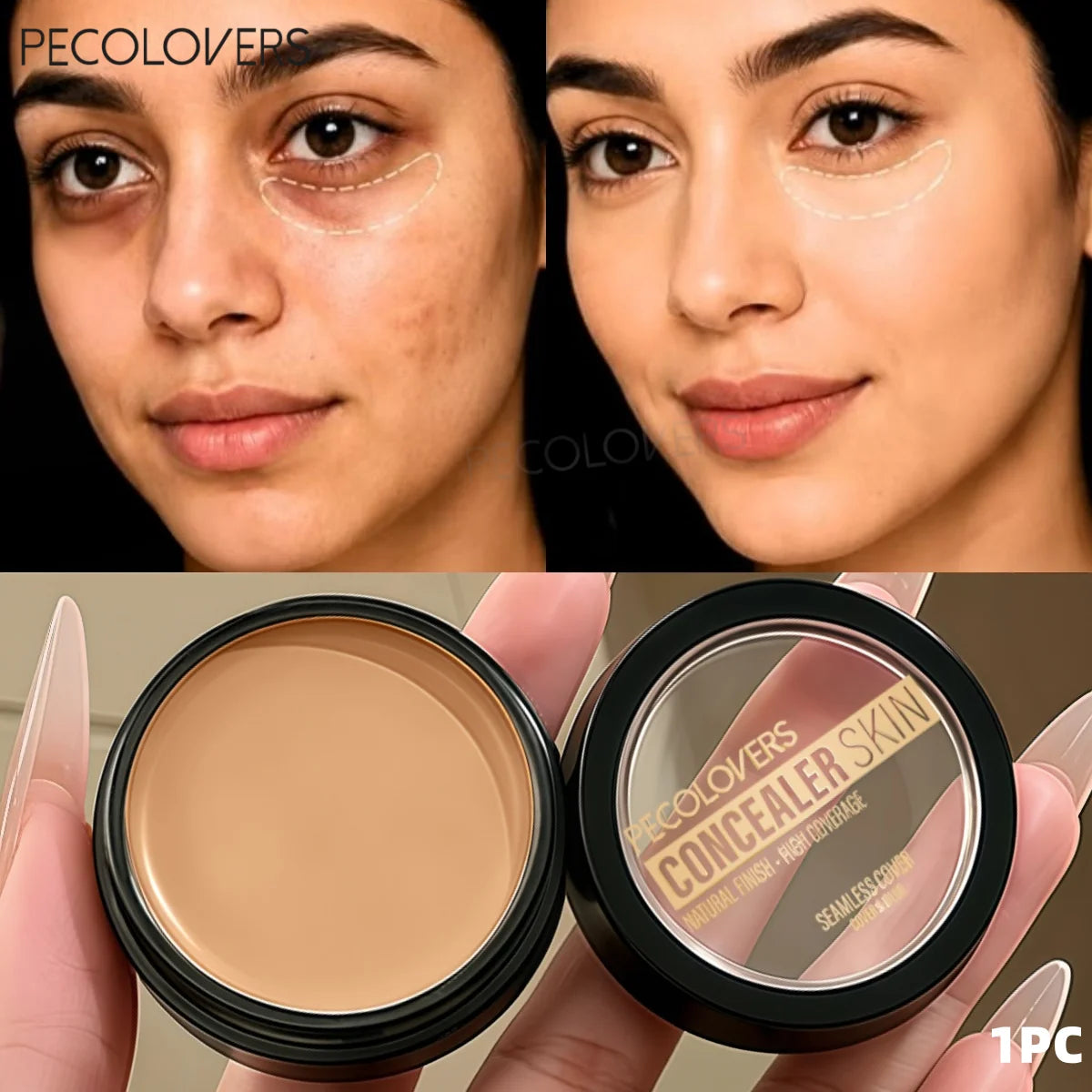 Waterproof Cream Concealer Palette – Full Coverage Contour & Highlight