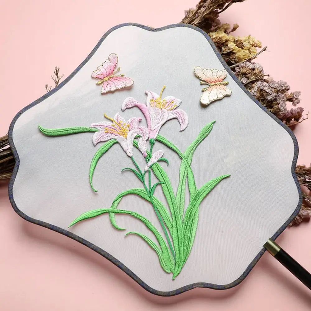 3D Orchid Embroidery Iron-On Patch – Chinese Floral Appliqué