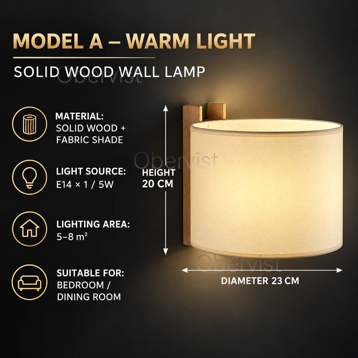 Rustic Solid Wood Fabric Shade Wall Sconce | Wabi Sabi Lamp