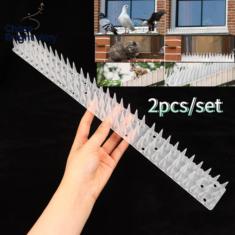 Transparent Bird & Cat Deterrent Spikes – 2-Pack Garden Fence