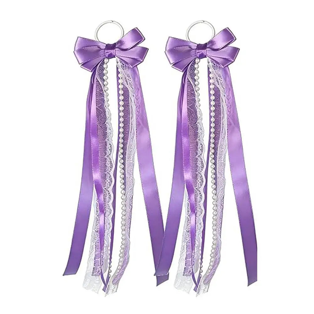 Pearl Bow Ribbon Boot Charms – Lace Tassel Shoe Accessories