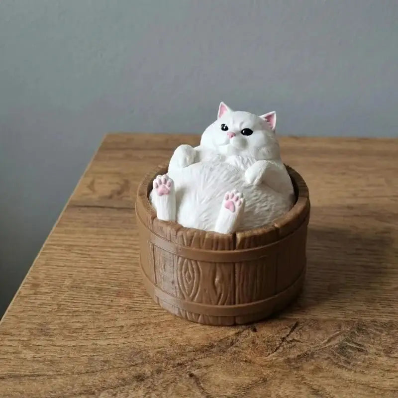 Kawaii Fat Cat Bathtub 3D Printed Fidget Toy | Desktop Decor