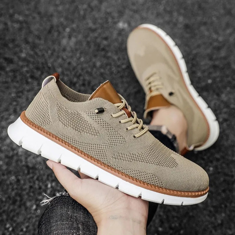 Men's Brogue Dress Sneakers – Breathable Cushioned Casual Shoes