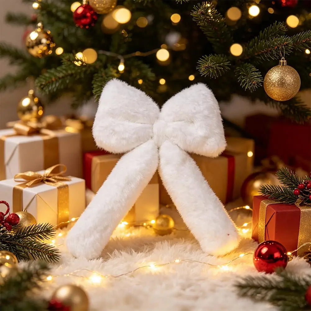 Velvet Bow Christmas Ornament – Tree Topper & Hanging Decor