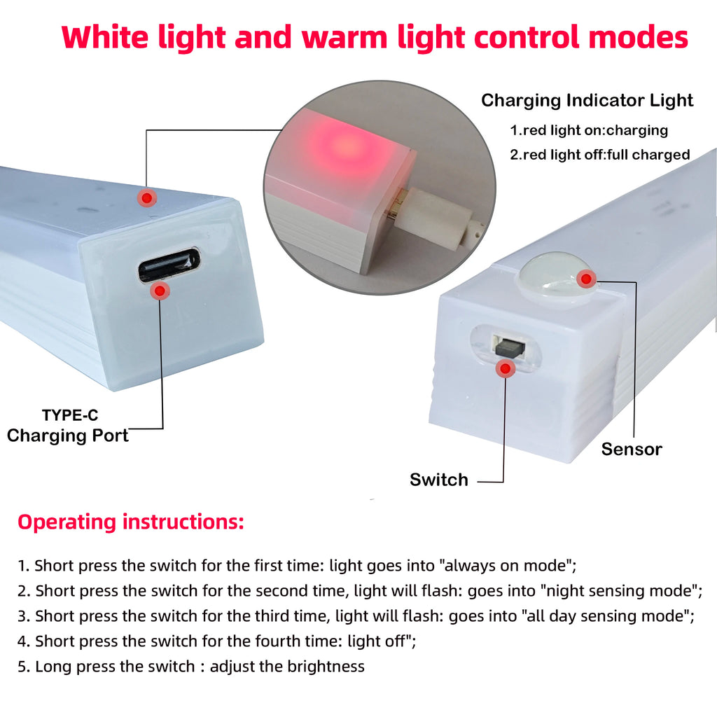 Wireless LED Motion Sensor Night Light | USB Rechargeable Bar
