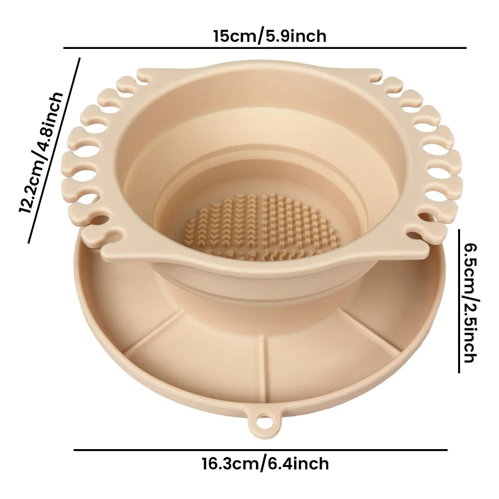 Silicone Makeup Brush Cleaning Bowl – Egg Shape Organizer