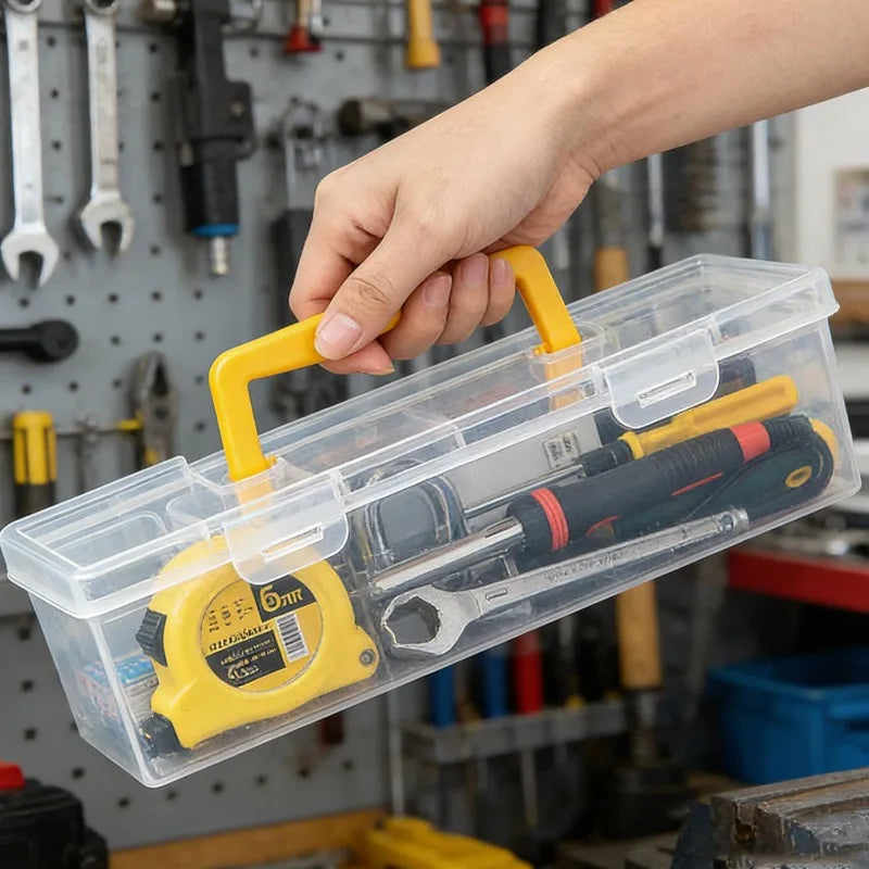 Small Parts Organizer – 6-Compartment Hardware Storage Box