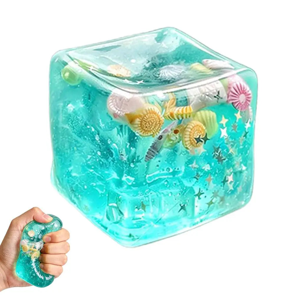 Ocean Squishy Sensory Cube – TPR Fidget Squeeze Toy