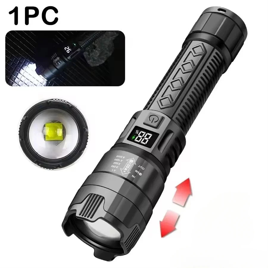 XHP70 Tactical Flashlight USB-C Rechargeable – 2300 Lumens