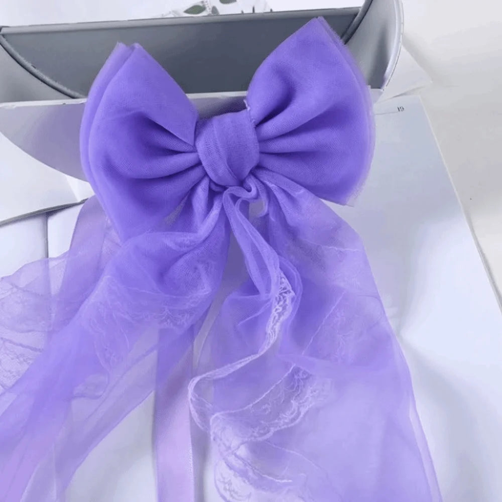 Lace Bow Curtain Tiebacks – Jacquard Holdbacks, White