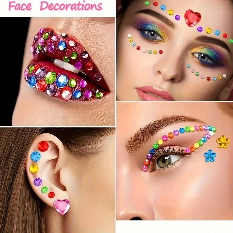 10-Pack 3D Diamond Mini Stickers – Colorful Acrylic DIY Decor