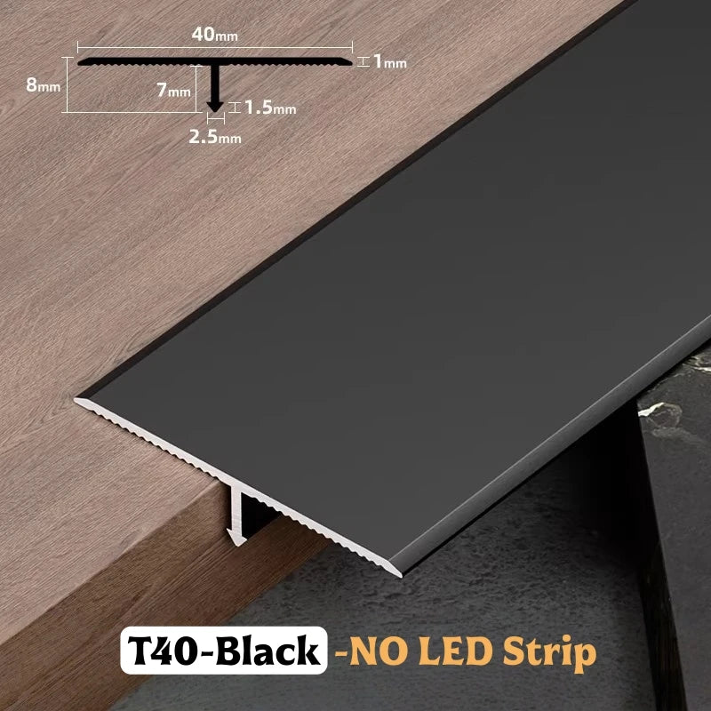 T-Shape Aluminum Floor Transition Strip | Tile Gap Edge Profile