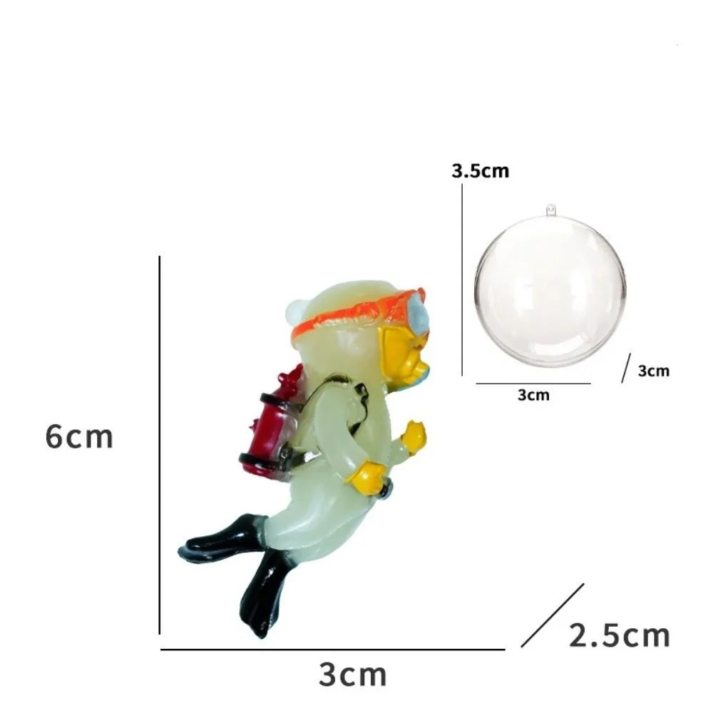 Glow in the Dark Mini Diver Resin Fish Tank Ornament