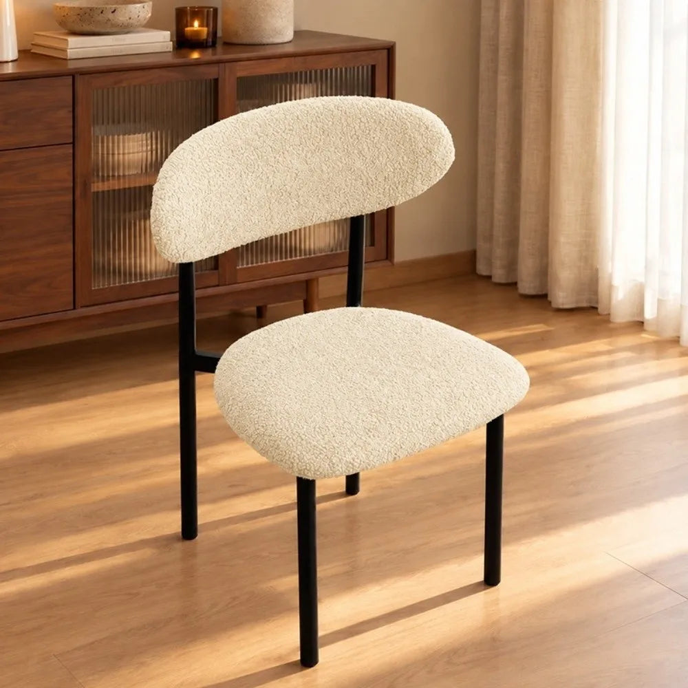 Teddy Fleece Dining Chair Cover – Stretch Anti-Scratch Slipcover