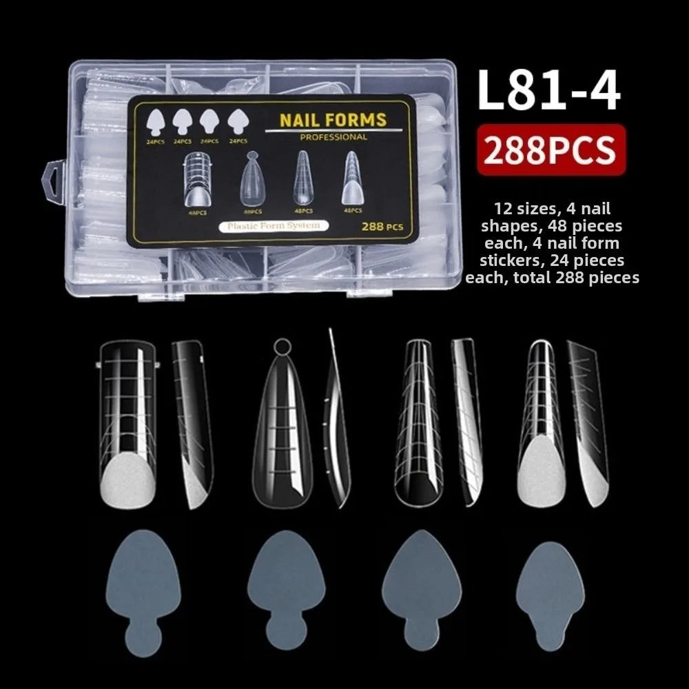 Mixed 12-Type Nail Tips Set – Pointed & French Mold False Nails