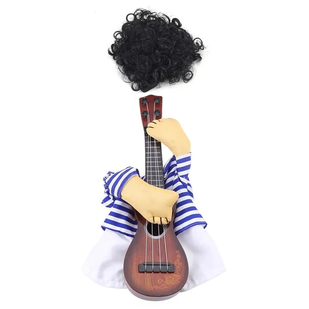 Dog Guitar Musician Costume – Funny Full Body Pet Outfit