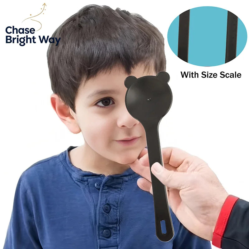 Handheld Eye Occluder – Bear Shape Vision Test Tool with Scale