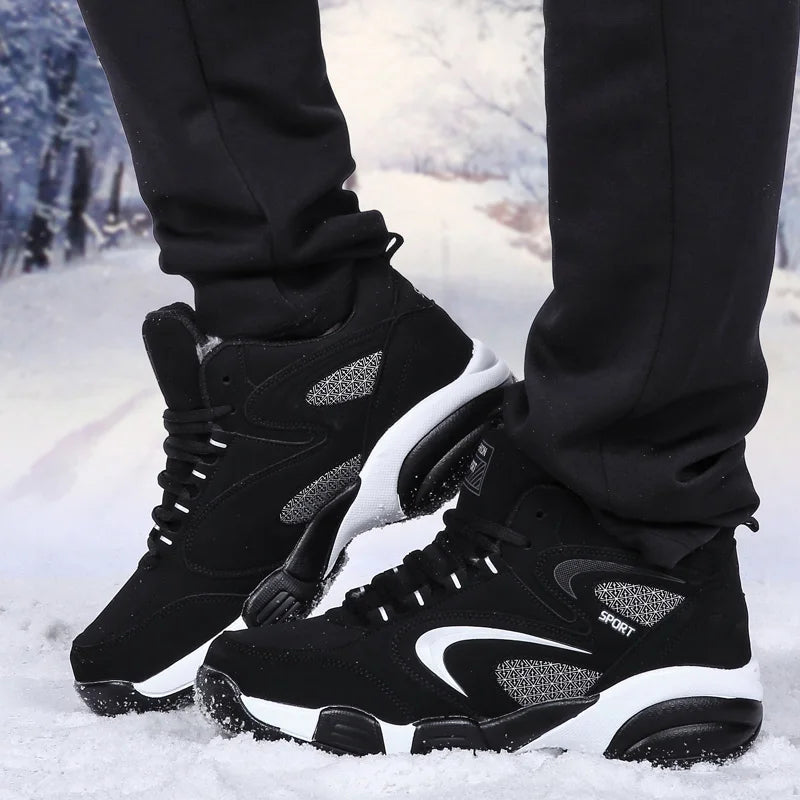 LEDP Men's Waterproof Winter Sneakers – Non-Slip, Size Up to 48