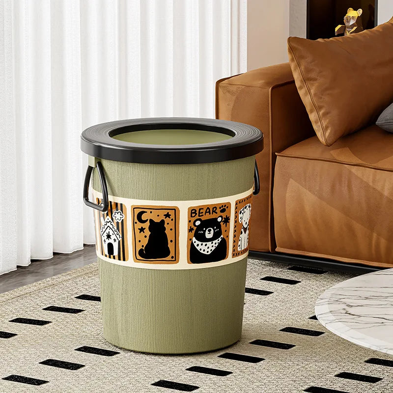 Vintage-Style Large Decorative Trash Bin | Bedroom & Kitchen