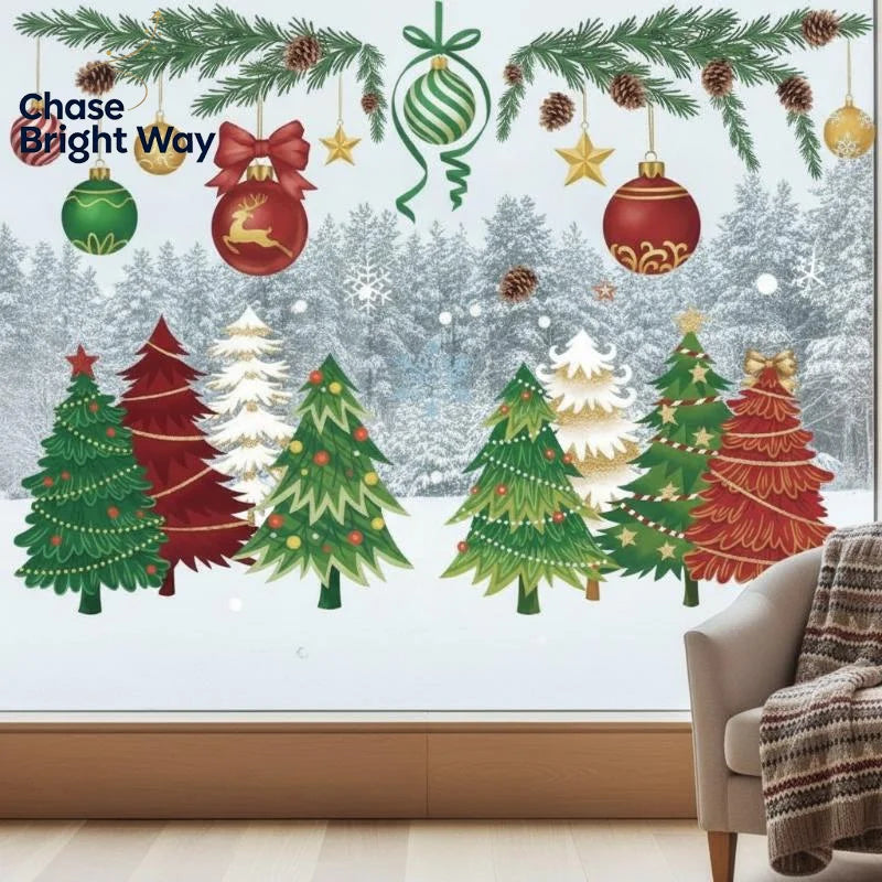 Christmas Window Clings – Removable Self-Adhesive Festive Decals