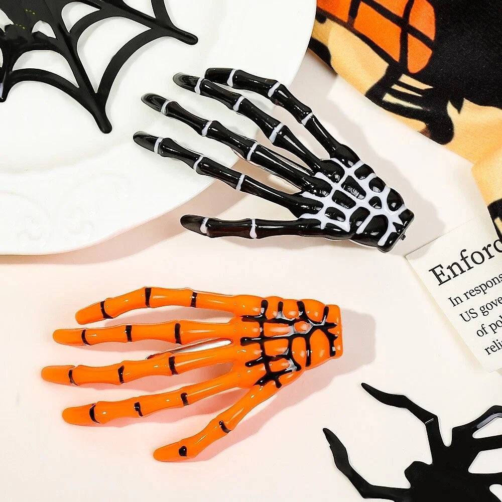 Halloween Skeleton Claw Hair Clip – Skull Punk Rock Hairpin