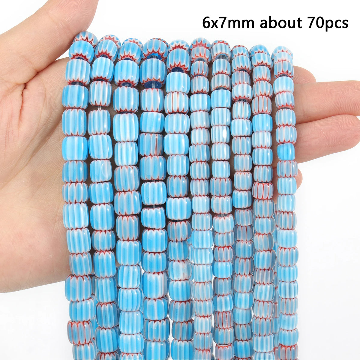 Nepal Lampwork Glass Beads 6mm – Pumpkin Shape DIY Jewelry