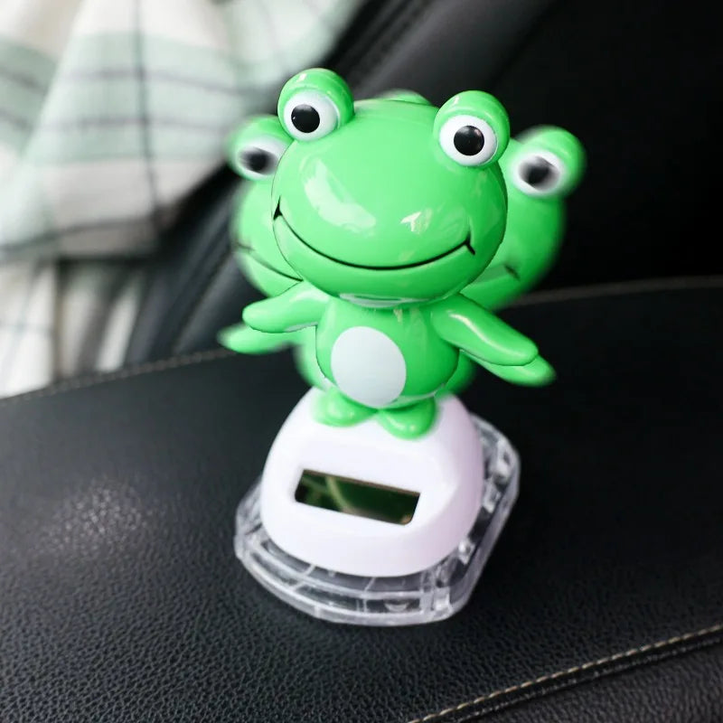 Solar Nodding Frog Car Dashboard Ornament – No Battery