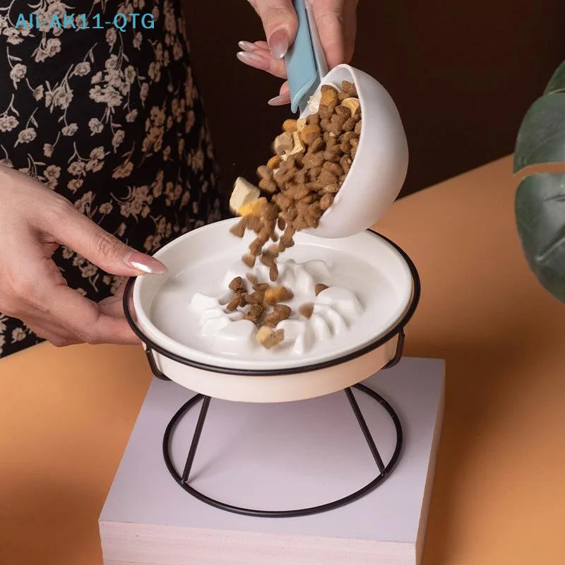 Elevated Iron Pet Bowl Stand – Raised Feeder for Cats & Dogs