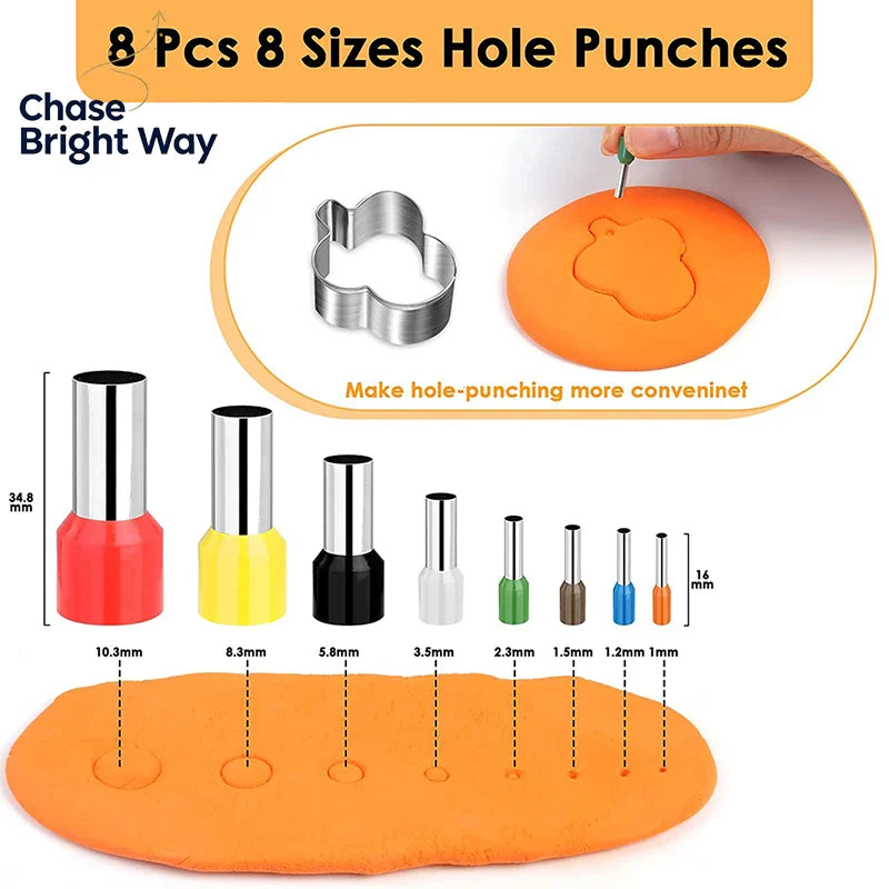 Polymer Clay Hole Punch Cutter Set – 8 Sizes DIY Earrings