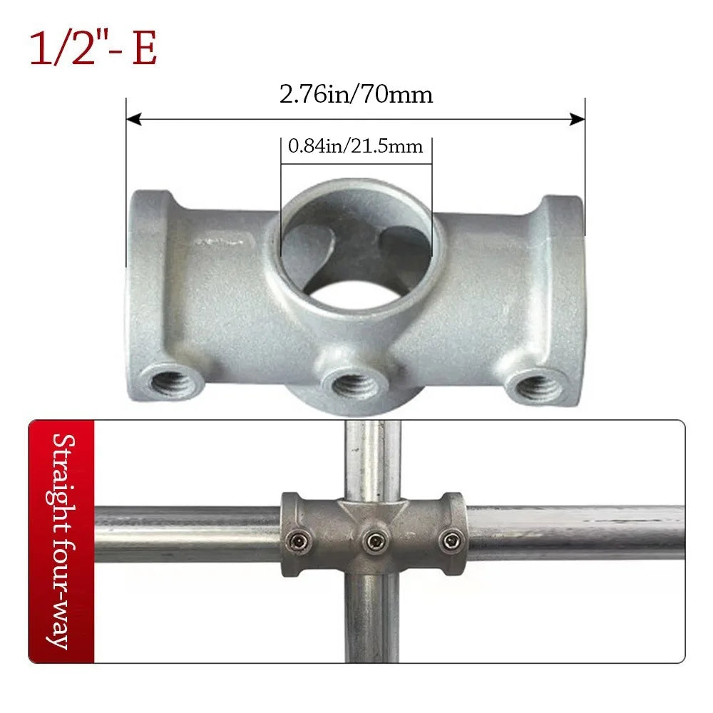 Aluminum Alloy Circular Pipe Connector 20mm 25mm Frame Fastener