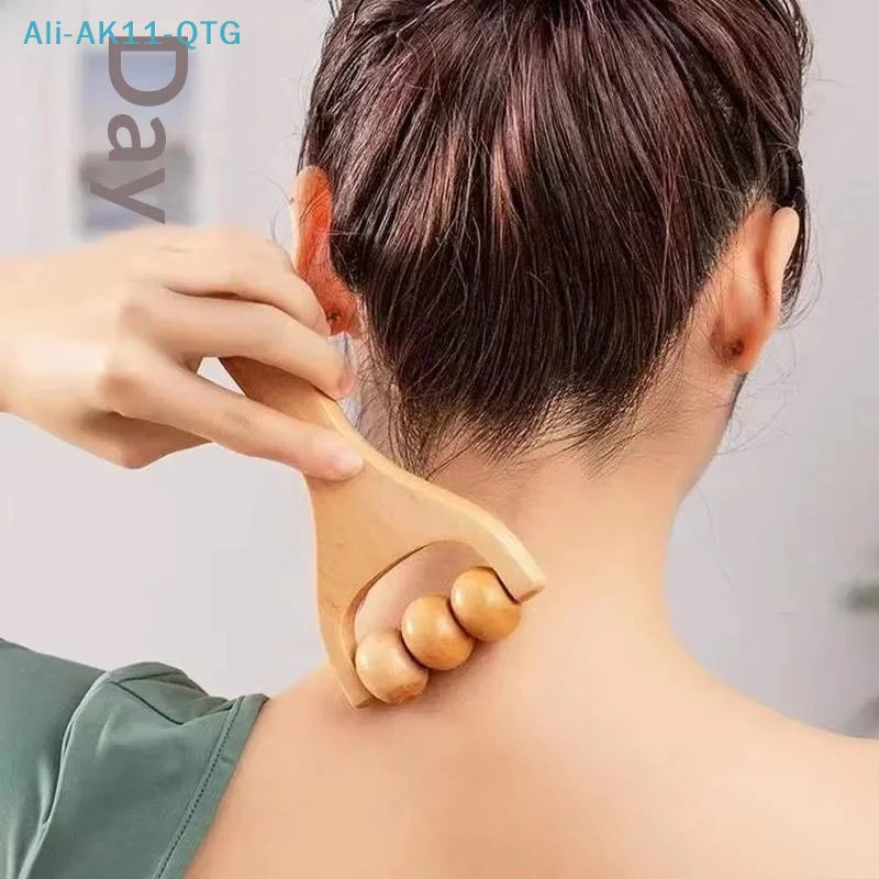 Wooden Roller Massager – Compact Body, Neck & Shoulder Tool