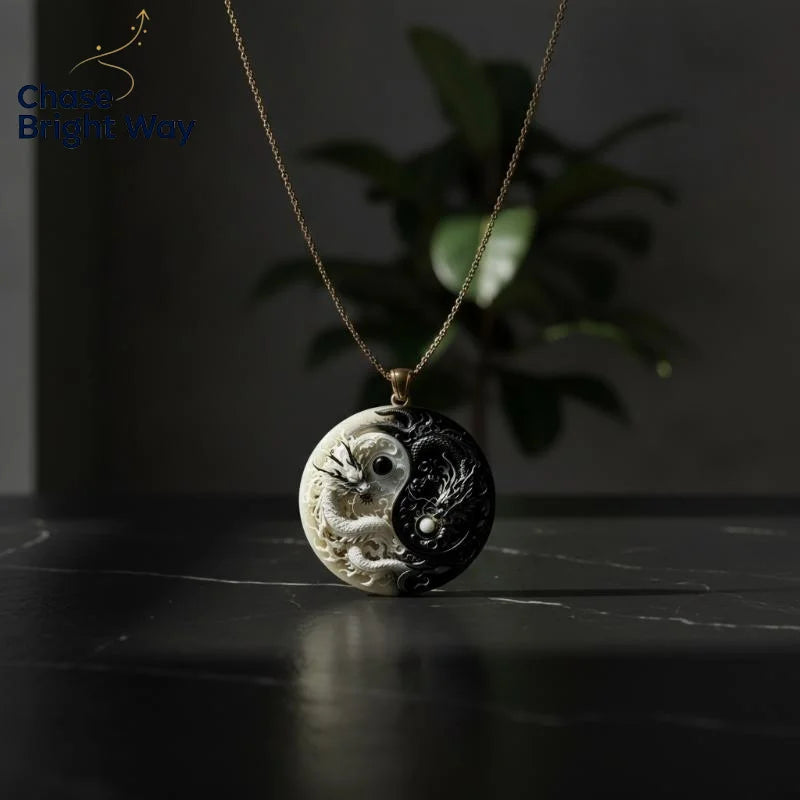 Yin Yang Twin Dragons Pendant Necklace – Gothic Alloy Choker