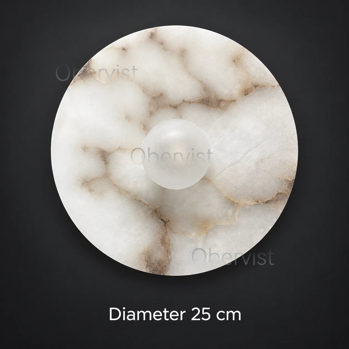 Round Marble Wall Sconce – Modern Stone LED Accent Light