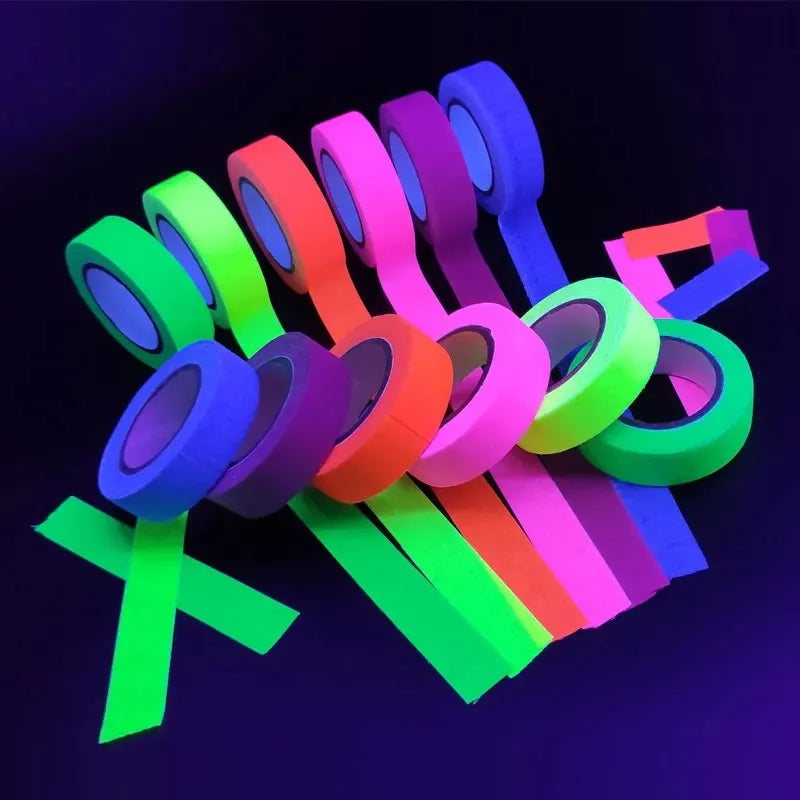 Six-Color Neon UV Blacklight Tape Set – Fluorescent Party Tape
